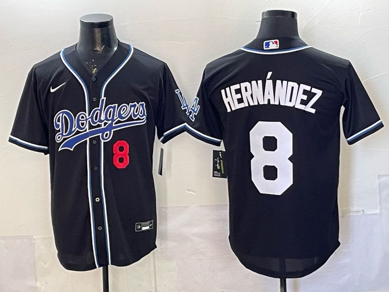 Men 2026 Nike Los Angeles Dodgers #8 Hernandez Black Game MLB Jersey 011
